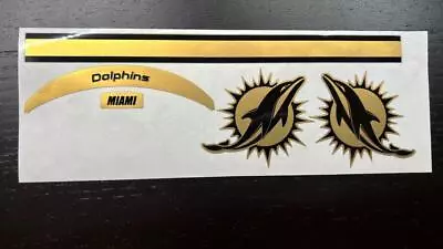 Miami Dolphins Metallic Gold & Black Mini Football Helmet Decal Set • $25