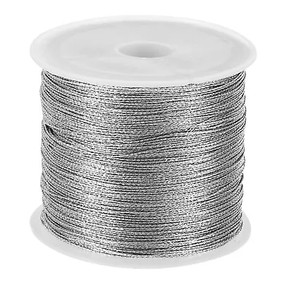 100m/109yards Metallic Cord 1 Roll 0.3mm Dia Ornament String Silver • £4.58