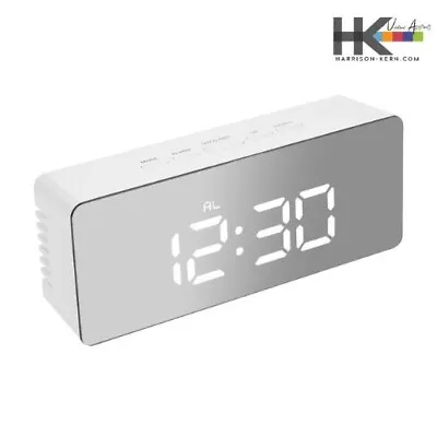 $20.69 • Buy Digital LED Mirror Alarm Clock Temperature LED Light Table Time Bedside Clock AU