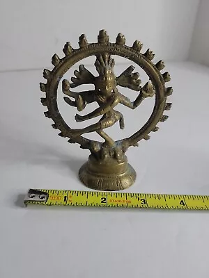 Vintage Brass Shiva Hindu God Statue 4  Tall • $19.95