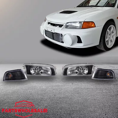 Fits1996-2001 Mitsubishi Lancer Mirage Evo 4 Head Lights Corner Lights Set 4PCS • $185.99