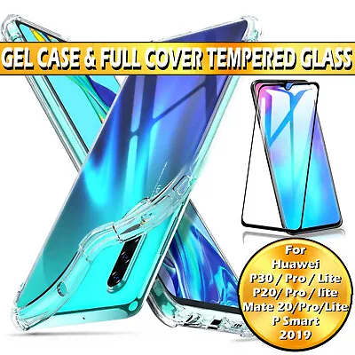 £5.49 • Buy For Huawei Mate P20 30 Lite Pro P Smart Case / Full Cover Glass Screen Protector