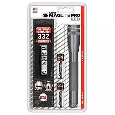 MagLite - SP2P09H Maglite Mini PRO LED 2-Cell AA Flashlight With Holster Gray • $32.12