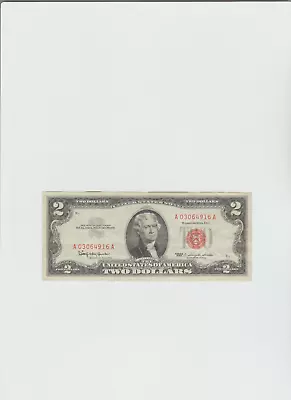 Vintage Two Dollar 1963 $2 United States Note Jefferson Red Seal Usn • $16.50