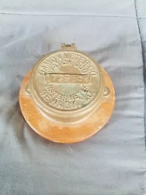 Vintage Antique Brass Water Meter Worthington Gamon Newark NJ Cover Steampunk • $49