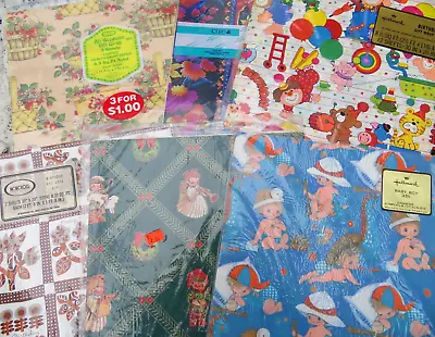 Vintage Gift Wrap Paper 6 Designs UNUSED Baby Boy All Occasion Birthday Christma • $5.99