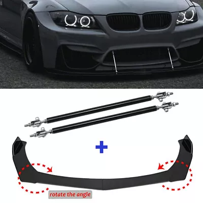 Front Bumper Lip Spoiler Splitter+ Strut Rods For BMW 325i 328i 335i E90 E91 E92 • $38.49