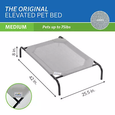 The Original Coolaroo Elevated Pet Dog Bed For Indoors & Outdoors Medium Gray • $23.12