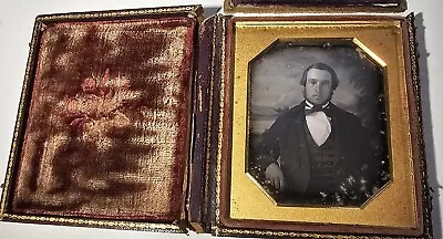 Daguerreotype Of A Man In Front Of A Painted Backdrop  • $47