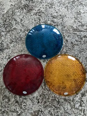 Vintage Traffic Light Lens Trio Kopp Glass TL 4777 NOS Green Yellow Red 8 3/8” • $79.95
