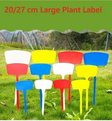 UK Seller  10 X T Type Large Plant Label Tags Waterproof  20 / 27 Cm Garden • £3.99