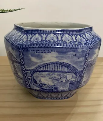 £11.95 • Buy Ringtons Maling Ware Blue & White Decorative Pot Northeast Bridges & Landmark