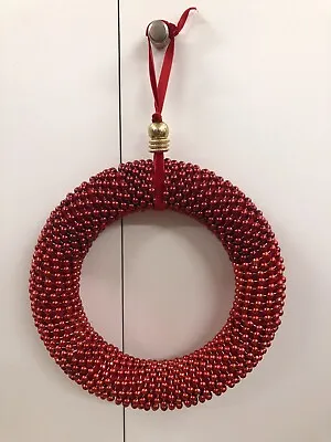 Hand Made Christmas Door Wreath  Red Beaded • £6