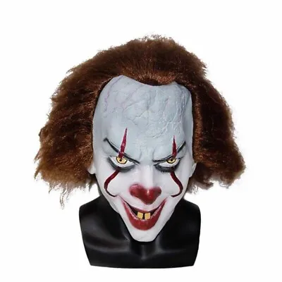 Scary Clown Mask Adults Halloween Fancy Dress Costume Party Cosplay Latex Kids • £14.99