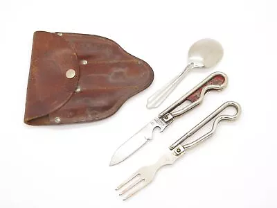 Vintage 1942 Pat. Geo Schrade BSA Boy Scouts Fork Knife Spoon Utensil Mess Kit • $59.95