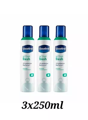 3 X Vaseline Active Fresh Anti-perspirant Deodorant Aerosol 0% Alcohol  • £10.99