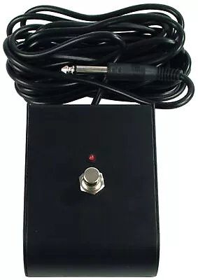 NEW - 1 One Button Amplifier Footswitch W/ LED Contoured Black With 1/4  TS Plug • $36.09