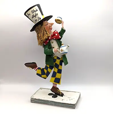 Alice In Wonderland MAD HATTER Character Metal Art Sculpture Whimsical Figurine • $36.95