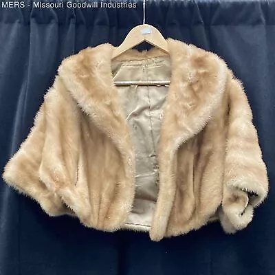 Women Light Brown Custom Mink Fur Shawl - Size O/S • $16.50