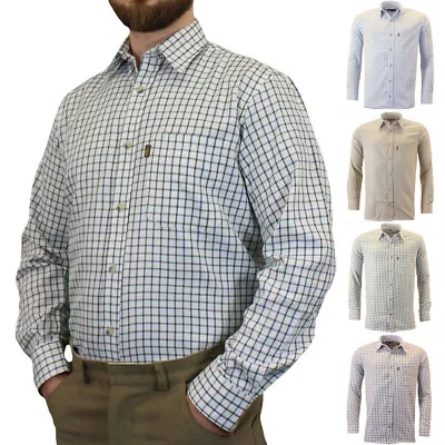 Mens Game Tattersall One Pocket Casual Long Sleeve Collared Check Shirt • £14.95