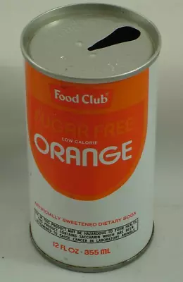 Vintage Food Club Sugar Free Orange Soda Can Soda Pop 12oz Skokie IL • $4