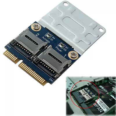 Mini PCI-e Pcie To Dual Micro SD/SDHC/SDXC Adapter PCI-E 2xTF Reader Card • $14.90