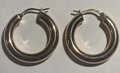 QVC Steel By Design 18K Rose Gold-Plated Stainless Steel Round Hoop Earrings NEW • $19.98