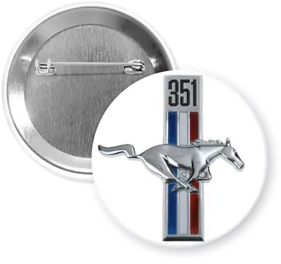 Ford Mustang 351 Emblem Pinback / Button - Old Style  - 2 1/4  - New • $11.99