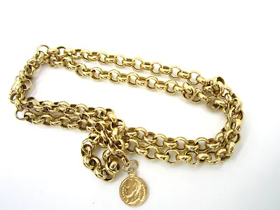 Estate Milor Coin Stunning 14k Yellow Gold 6.2 Gram 16.25 Inch Chain Necklace • $599