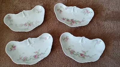 Antique T. Haviland Limoges Bone Dishes Set Of 4 Schleiger 151 Pink Asters • $40