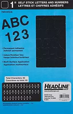 Headline Sign 31111 Stick-On Vinyl Letters And Numbers Black 1-Inch • $9.89