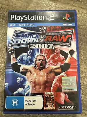 Smack Down Vs Raw 2007 Sony Playstation 2 PS2 AUS PAL - Plus Manual • $10.17