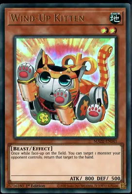 Yugioh | Ultra Rare 1st Ed NM | Wind-Up Kitten - MAZE-EN041 • $4.95