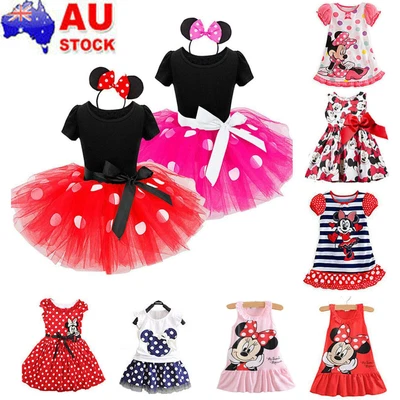 $18.99 • Buy Kids Girls Minnie Mouse Princess Dress Birthday Party Tulle Tutu Mini Dresses