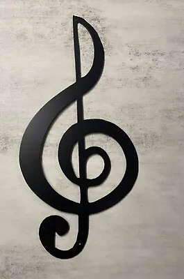 TrebleClef --Black Musical Note Music Metal Wall Art Decor 12  X 6  • $19.74
