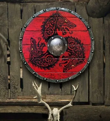 Medieval Shield Viking Shield 24  Wooden Shield Heavy Metal Fitted • $79.99