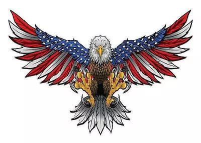 American Flag Attack Bald Eagle Wings Decal • $25.95