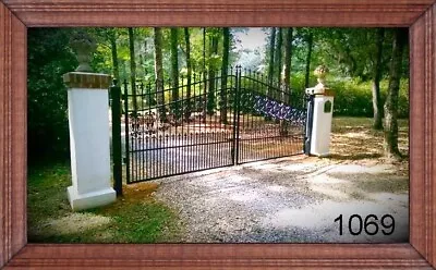 On Sale! #1069 Driveway Entry Gate 14' Steel Iron Cast Home Security Residential • $2195