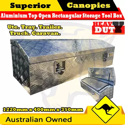 $245 • Buy 1220x400x350mm Aluminium Toolbox Top Open Rectangular UTE TRUCK TRAILER Tool Box