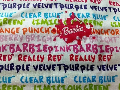Lot  3 Yards +VINTAGE BARBIE Color Me BARBUE Quilting Fabric SPRING INDUSTRIES • $16.44