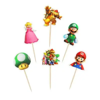 £2.44 • Buy Super Mario Cupcake Muffin Cake Wrappers Picks Toppers 12 24 36 48 