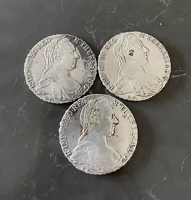 Lot 3 Original Austria 1 Thaler 1780 SF Maria Theresia Silver Coins • $99