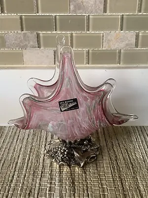 Vintage Arte Murano Linea Mary Pink Art Glass Napkin Holder/basket Italy Import  • $28.88