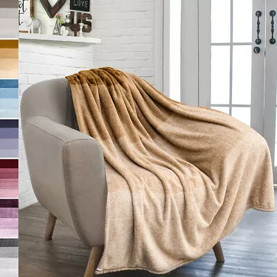 Fleece Ombre Throw Blanket Soft Cozy Gradient Microfiber Couch Throw Bed Decor • $19.99