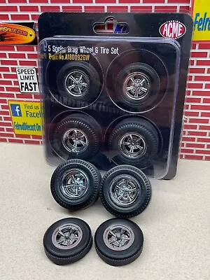 1/18 ACME Drag Wheel And Tire Set From The Mazmanian Corvette  A1800926W • $29.95