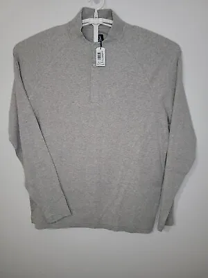 NWT JOHNNIE O WHALING Sz XL Light Gray Long Sleeve Pullover Men's Sweater XL152 • $75