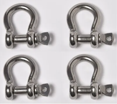 4 Pcs 3/8  Anchor Shackle D Clevis Bow Ring 304 Stainless Steel Sailboat Rigging • $17.99