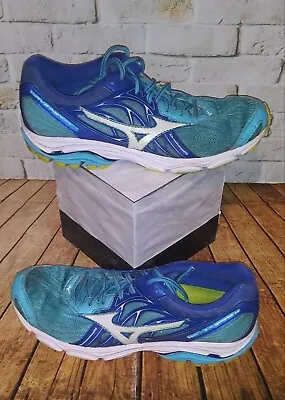 Mizuno Wave Inspire 14 Athletic Running Shoes  Blue Lime Women’s Size 10.5 • $12.75