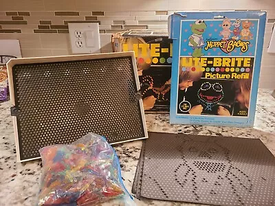 Vintage 1973 Lite Brite In Box/Works With 1985 Muppet Babies Picture Refills Set • $25.95