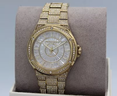 New Authentic Michael Kors Lennox Gold Crystals Glytz Women's Mk6991 Watch • $179.99